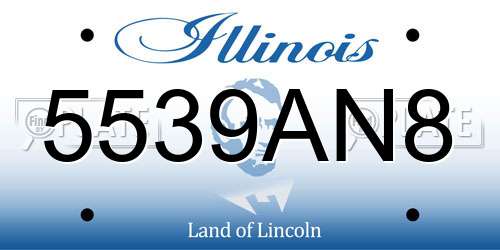 5539AN8 Illinois License Plate