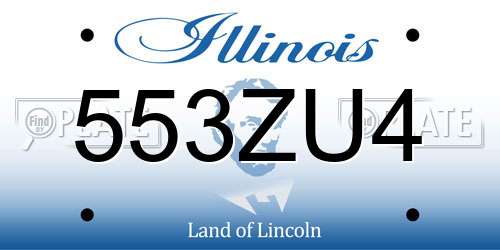 553ZU4 Illinois License Plate