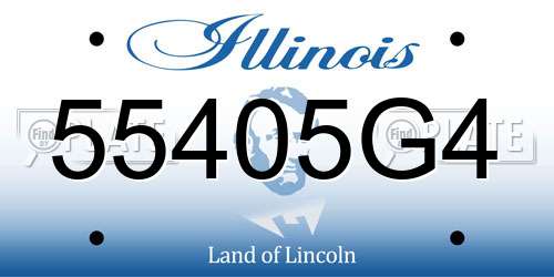 55405G4 Illinois License Plate