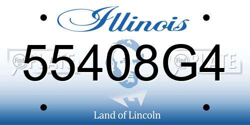 55408G4 Illinois License Plate