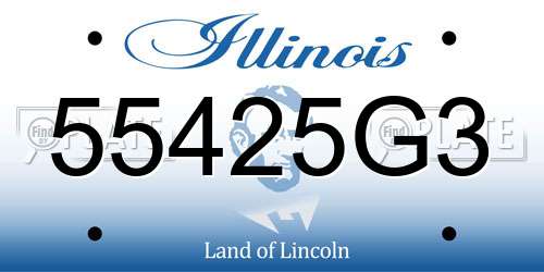 55425G3 Illinois License Plate