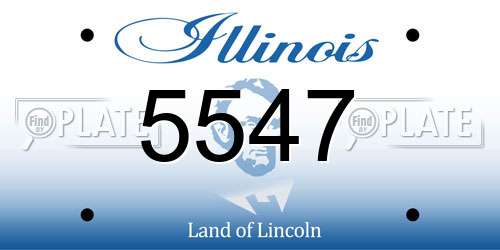 5547 Illinois License Plate