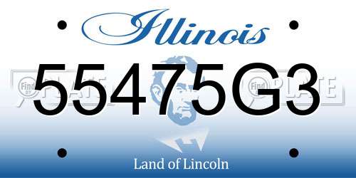 55475G3 Illinois License Plate