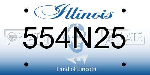 554N25 Illinois License Plate