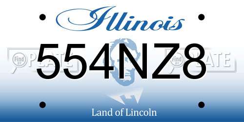 554NZ8 Illinois License Plate