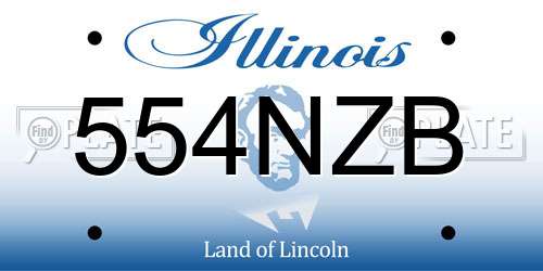 554NZB Illinois License Plate