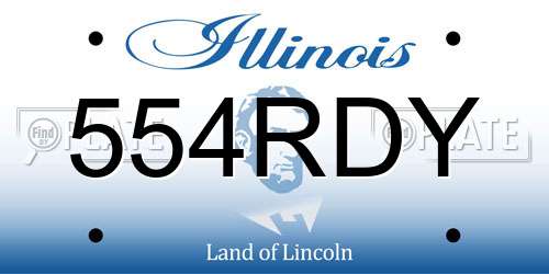 554RDY Illinois License Plate