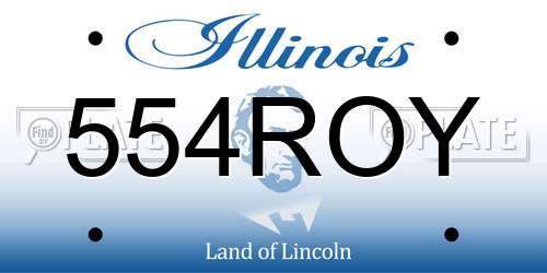 554ROY Illinois License Plate
