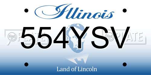554YSV Illinois License Plate