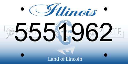 5551962 Illinois License Plate