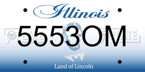 5553OM Illinois License Plate