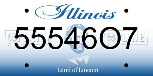 55546O7 Illinois License Plate