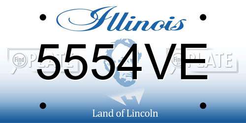 5554VE Illinois License Plate