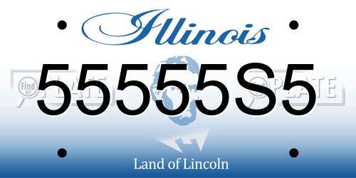 55555S5 Illinois License Plate