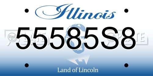 55585S8 Illinois License Plate