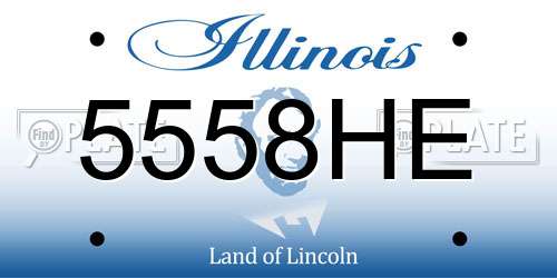 5558HE Illinois License Plate