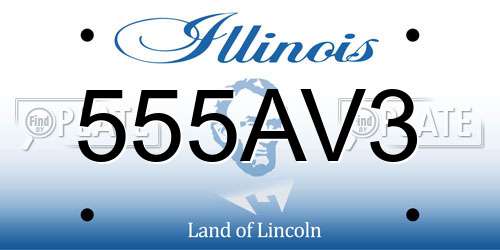 555AV3 Illinois License Plate