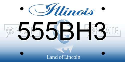555BH3 Illinois License Plate