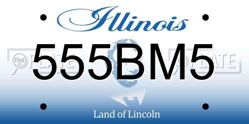 555BM5 Illinois License Plate
