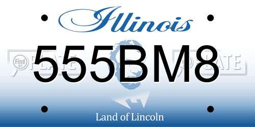 555BM8 Illinois License Plate