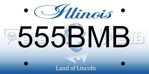 555BMB Illinois License Plate