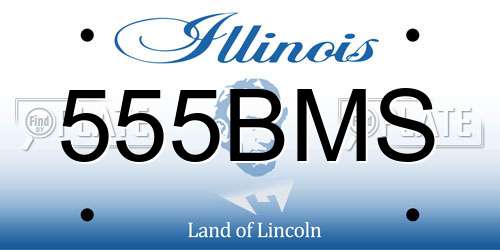 555BMS Illinois License Plate