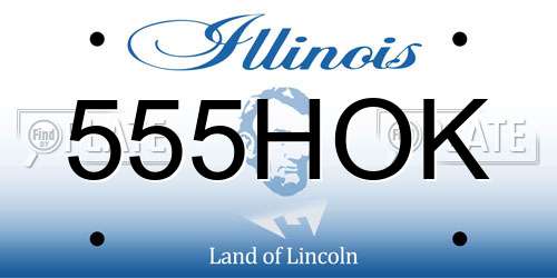 555HOK Illinois License Plate