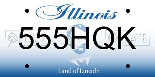 555HQK Illinois License Plate