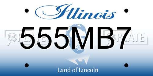 555MB7 Illinois License Plate