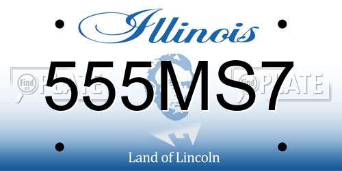 555MS7 Illinois License Plate