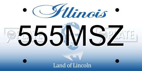 555MSZ Illinois License Plate
