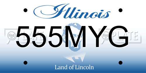 555MYG Illinois License Plate