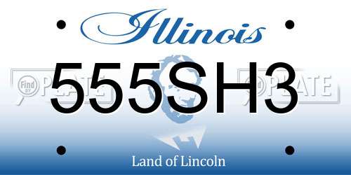 555SH3 Illinois License Plate