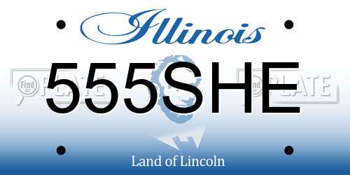 555SHE Illinois License Plate