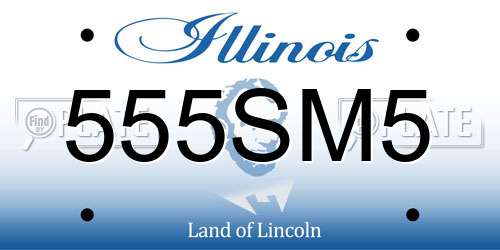 555SM5 Illinois License Plate
