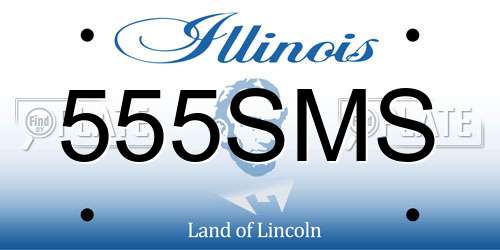 555SMS Illinois License Plate