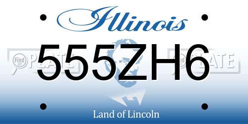 555ZH6 Illinois License Plate