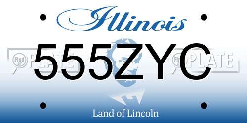555ZYC Illinois License Plate