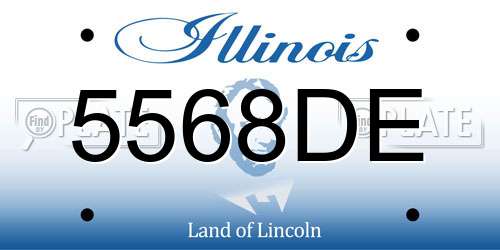 5568DE Illinois License Plate