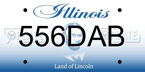 556DAB Illinois License Plate