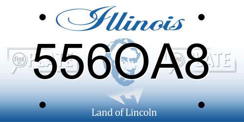 556OA8 Illinois License Plate
