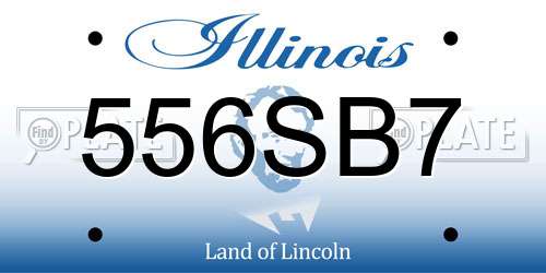 556SB7 Illinois License Plate