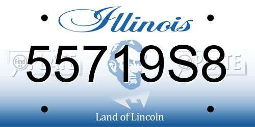 55719S8 Illinois License Plate