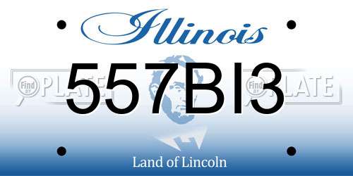 557BI3 Illinois License Plate