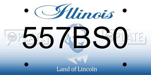 557BS0 Illinois License Plate