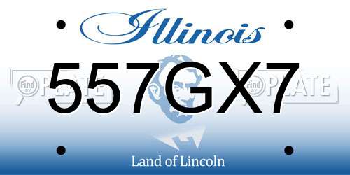 557GX7 Illinois License Plate