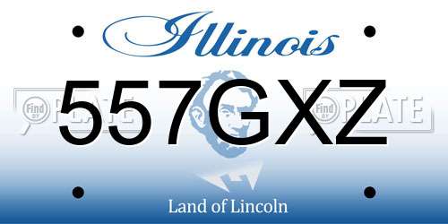 557GXZ Illinois License Plate
