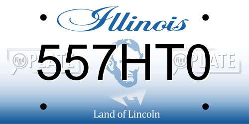 557HT0 Illinois License Plate