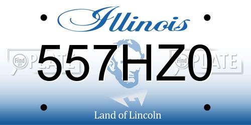 557HZ0 Illinois License Plate