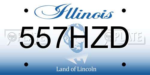 557HZD Illinois License Plate
